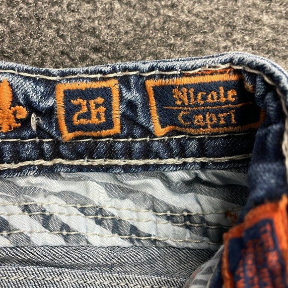 ROCK REVIVAL Rhinestone Nicole Capri Jeans Size 26 Cowgirl Rhinestones Western - Picture 7 of 7